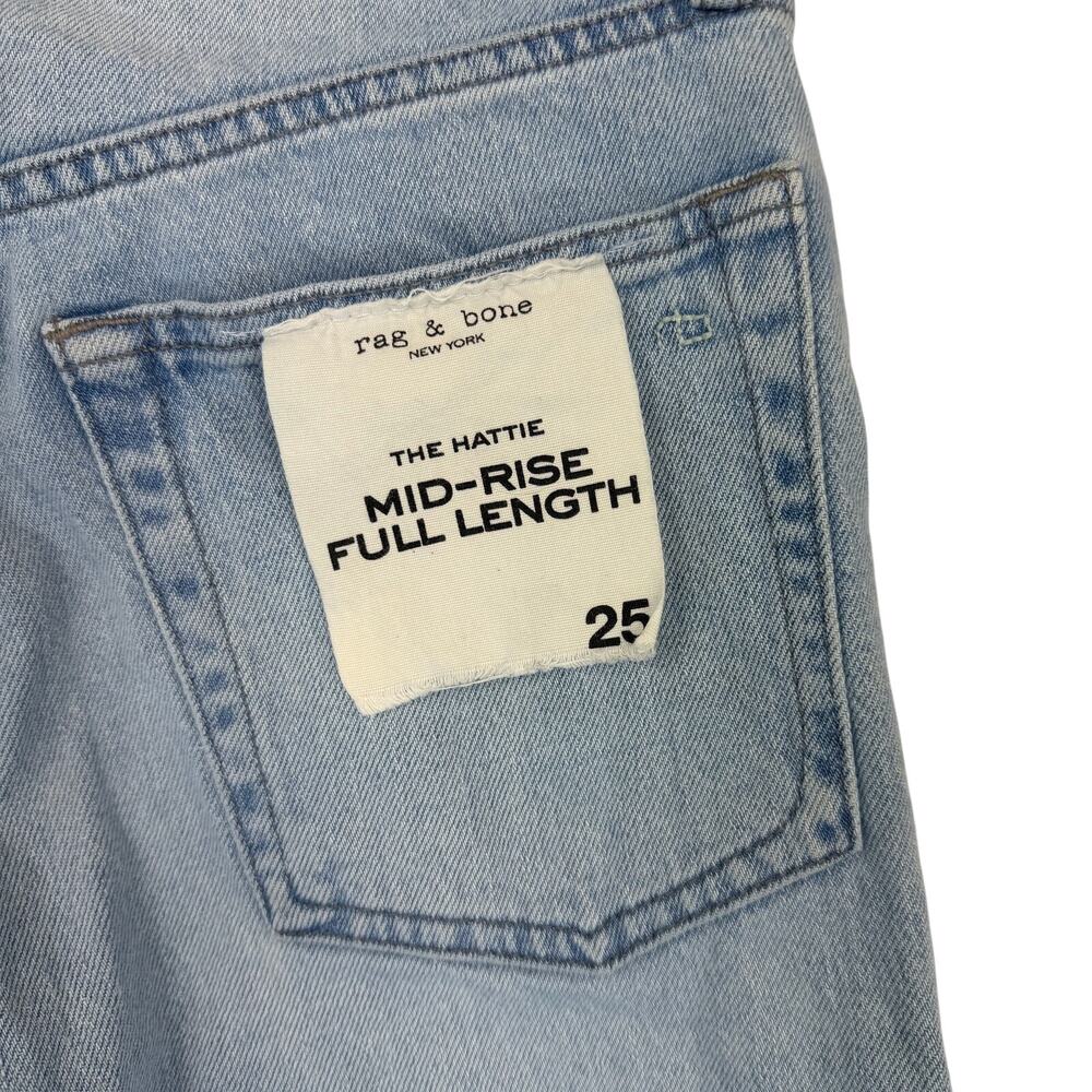 NWT Rag & Bone The Hattie Mid-Rise Full Straight Jeans Women 25 Blue Light $268 - Picture 5 of 11